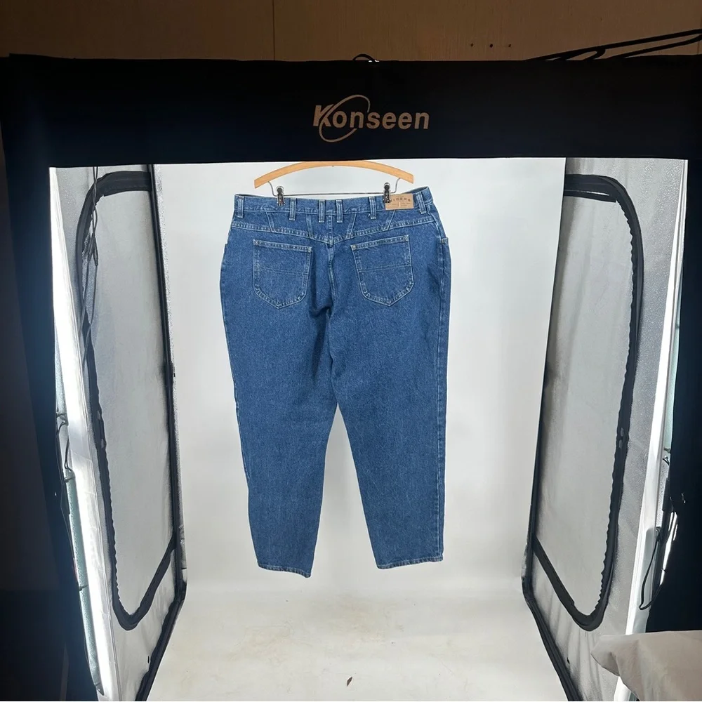 Vintage Riders by Lee Classic High-Rise‎ Blue Tapered Denim Mom Jeans 22W